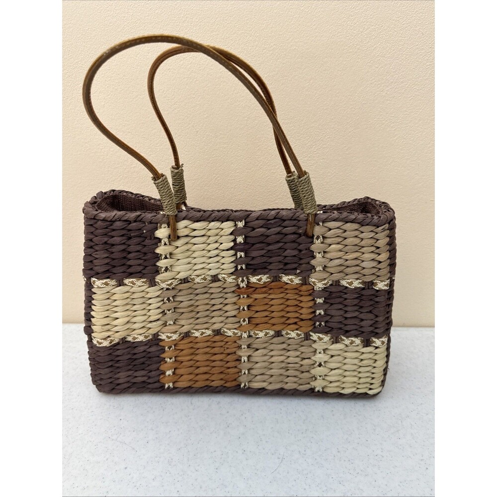 Sun N Sand Handbag Wicker Straw Woven Beach Tote Shoulder Purse Boho Style - Picture 8 of 16